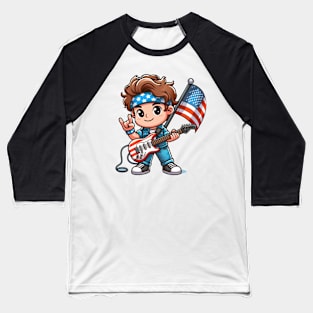 A Whimsical Tribute to American Culture in Cartoon Style T-Shirt Baseball T-Shirt